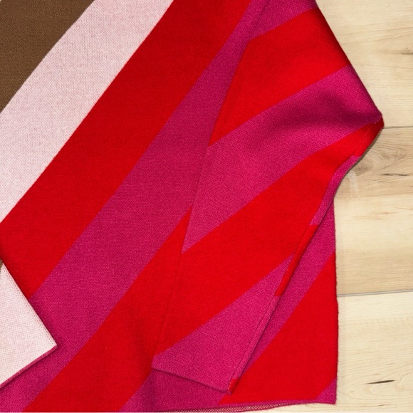 Anthropologie Colorblock Funnel-Neck Sweater in Red, Pink, Brown, Cream - Picture 3 of 5